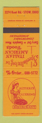 Matchbook Cover - Altierei's Catering Italian Stow OH girlie