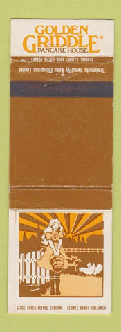 Matchbook Cover - Golden Griddle Pancake House girlie Toronto Willowdale ON WEAR