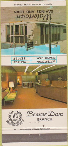 Matchbook Cover - Watertown Savings Loan Beaver Dam WI 30 Strike