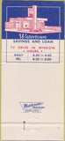 Matchbook Cover - Watertown Savings Loan Beaver Dam WI 30 Strike