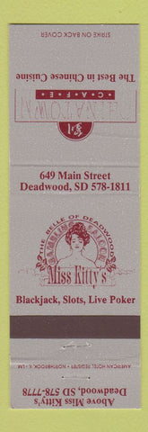 Matchbook Cover - Miss Kitty's Casino Deadwood SD girlie Chinatown Cafe