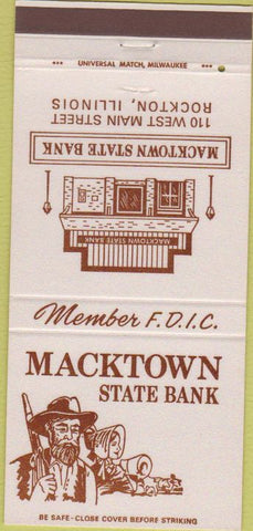 Matchbook Cover - Macktown State Bank Rockton IL 30 Strike