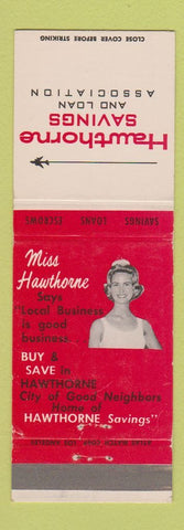 Matchbook Cover - Hawthorne Savings and Loan CA Torrance Los Angeles girlie