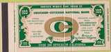 Matchbook Cover - Crocker Citizens Bank CA chain 30 Strike