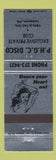 Matchbook Cover - PHGC Disco Private Club Lebanon PA girlie
