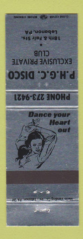 Matchbook Cover - PHGC Disco Private Club Lebanon PA girlie