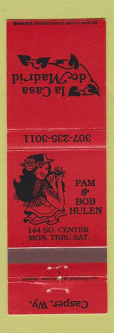 Matchbook Cover - La Casa de Madrid Casper WY girlie #1
