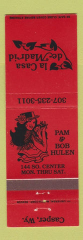 Matchbook Cover - La Casa de Madrid Casper WY girlie #2