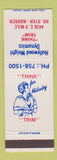 Matchbook Cover - Hollywood Weight Dynamics Warren MI