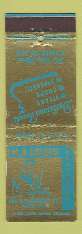 Matchbook Cover - ME Leidig Restaurant York PA girlie