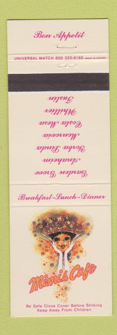 Matchbook Cover - Mimis Cafe Garden Grove Anaheim Yorba Linda Monrovia CA