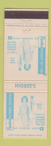 Matchbook Cover - Higbee's Women's Clothes Department Store Patterns 1963