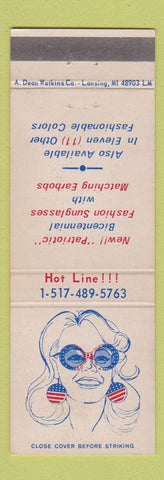 Matchbook Cover - A Dean Watkins Bicentennial Promotions Lansing MI girlie