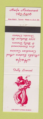 Matchbook Cover - Haifa Restaurant Toronto ON girlie Middle Eastern Food