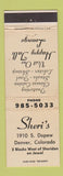 Matchbook Cover - Sheri's Denver Colorado Restaurant WEAR