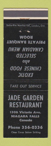 Matchbook Cover - Jade Garden Restaurant Niagara Falls ON girlie