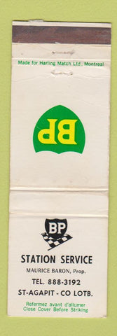 Matchbook Cover - BP oil gas Station Service St Agapit QC WORN