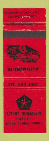 Matchbook Cover - Jacques Thomassin Chrysler Dodge Ste Foy QC