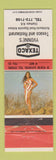 Matchbook Cover - Texaco oil gas Yvonne's Chaham NB pinup WEAR