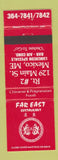 Matchbook Cover - Far East Chinese Restaurant Mexico ME