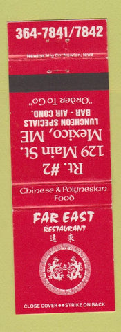 Matchbook Cover - Far East Chinese Restaurant Mexico ME