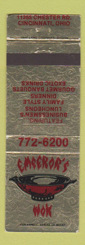 Matchbook Cover - Emperor's Wok Chinese Cincinnati OH