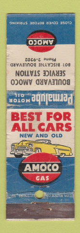 Matchbook Cover - Amoco oil gas Boulevard Miami FL WORN
