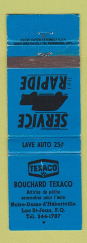Matchbook Cover - Texaco oil gas Bouchard Lac St Jean QC WEAR