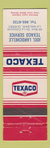 Matchbook Cover - Texaco oil gas Joel Larochelle La Malbaie QC WEAR