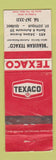 Matchbook Cover - Texaco oil gas Beaujean St Zotique QC WORN