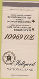 Matchbook Cover - Hollywood National Bank CA 30 Strike