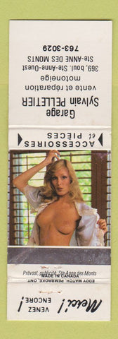 Matchbook Cover - Garage Sylvain Pelletier Ste Anne Des Monts QC pinup WEAR