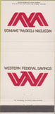 Matchbook Cover - Western Federal Savings Bank Burlingame CA 30 Strike