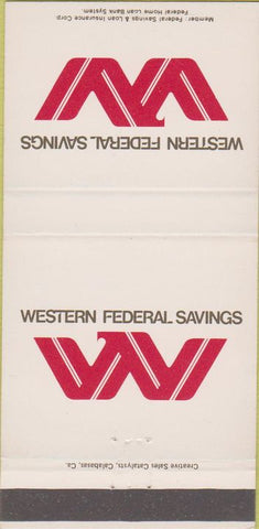 Matchbook Cover - Western Federal Savings Bank Burlingame CA 30 Strike