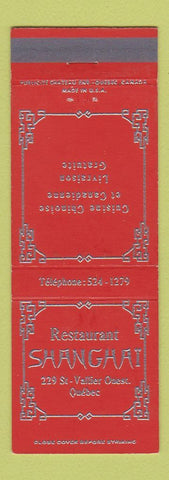 Matchbook Cover - Restaurant Shanghai Quebec QC