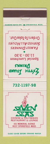 Matchbook Cover - Seven Seas Chinese Restaurant West Springfield MA