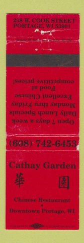Matchbook Cover - Cathay Garden Chinese Restaurant Portage WI WEAR