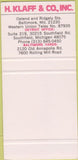 Matchbook Cover - Klaff scrap conversion Detroit MI Baltimore 30 Strike