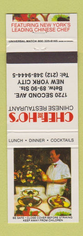 Matchbook Cover - Chef Ho's Chinese Restaurant New York City