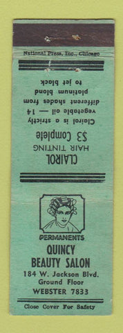 Matchbook Cover - Quincy Beauty Salon WEAR