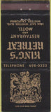 Matchbook Cover - King's Retreat Whittier CA 30 Strike