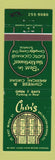 Matchbook Cover - Chin's Chinese Restaurant Arlington Heights IL