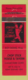 Matchbook Cover - Chop Stick Chinese Restaurant Point Edward ON