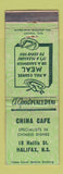 Matchbook Cover - China Cafe Chinese H alifax NS WEAR