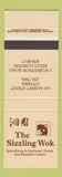 Matchbook Cover - Sizzling Wok Chinese Restaurant Ottawa Bell's Corners ON