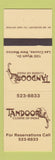 Matchbook Cover - Tandoor Indian Restaurant Las Cruces NM