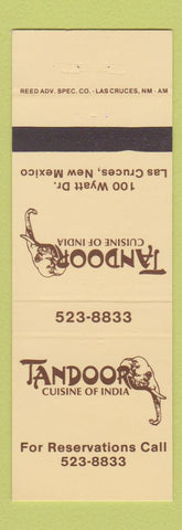 Matchbook Cover - Tandoor Indian Restaurant Las Cruces NM