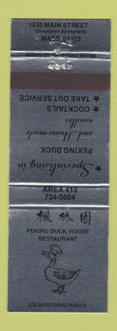Matchbook Cover - Peking Duck House Chinese Restaurant Springfield MA