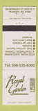 Matchbook Cover - Royal Gardens Chinese Restaurant Peabody MA