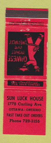 Matchbook Cover - Sun Lick House Chinese Ottawa ON